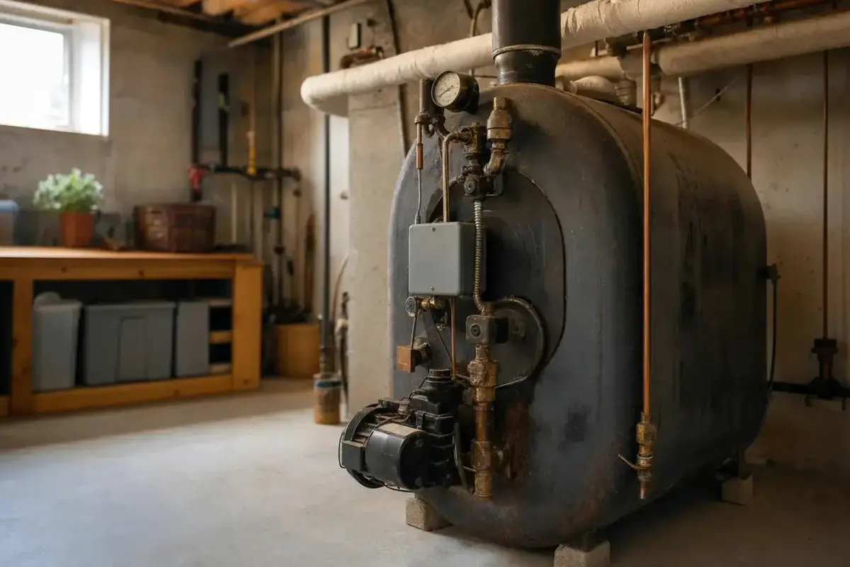 Cracked Heat Exchanger Signs Monterey Park CA — older furnace in a Monterey Park home