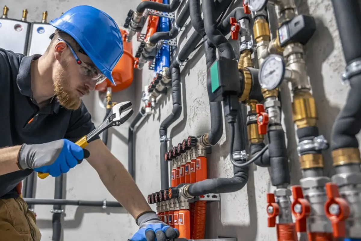 Electric Furnace Repair in Sequoia Monterey Park CA — technician working on a residential furnace