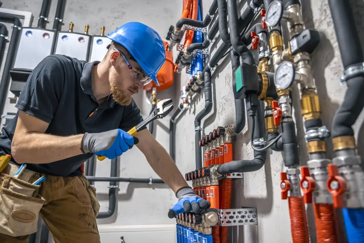 Emergency Furnace Repair in Barnes Park Monterey Park CA — technician working on a residential furnace