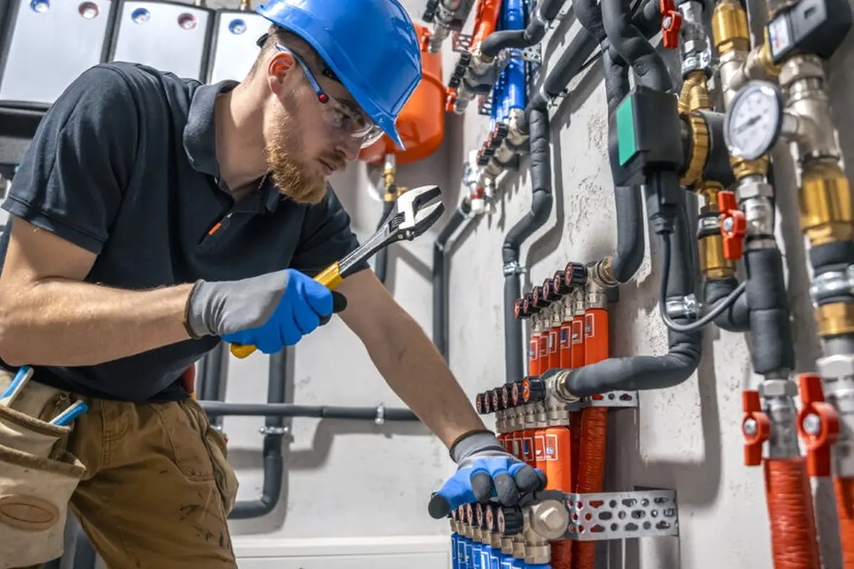 Emergency Furnace Repair in Brightwood Monterey Park CA — technician working on a residential furnace