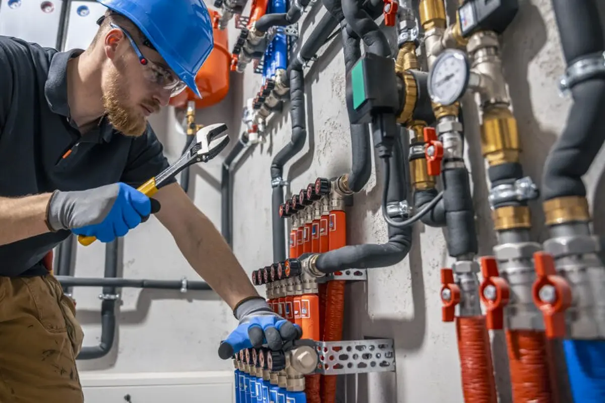 Emergency Furnace Repair in Downtown Monterey Park Monterey Park CA — technician working on a residential furnace