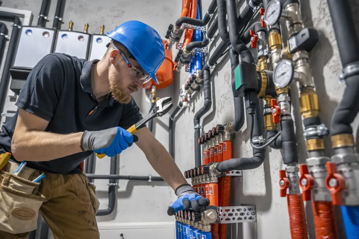 Emergency Furnace Repair in Monterey Highlands Monterey Park CA — technician working on a residential furnace