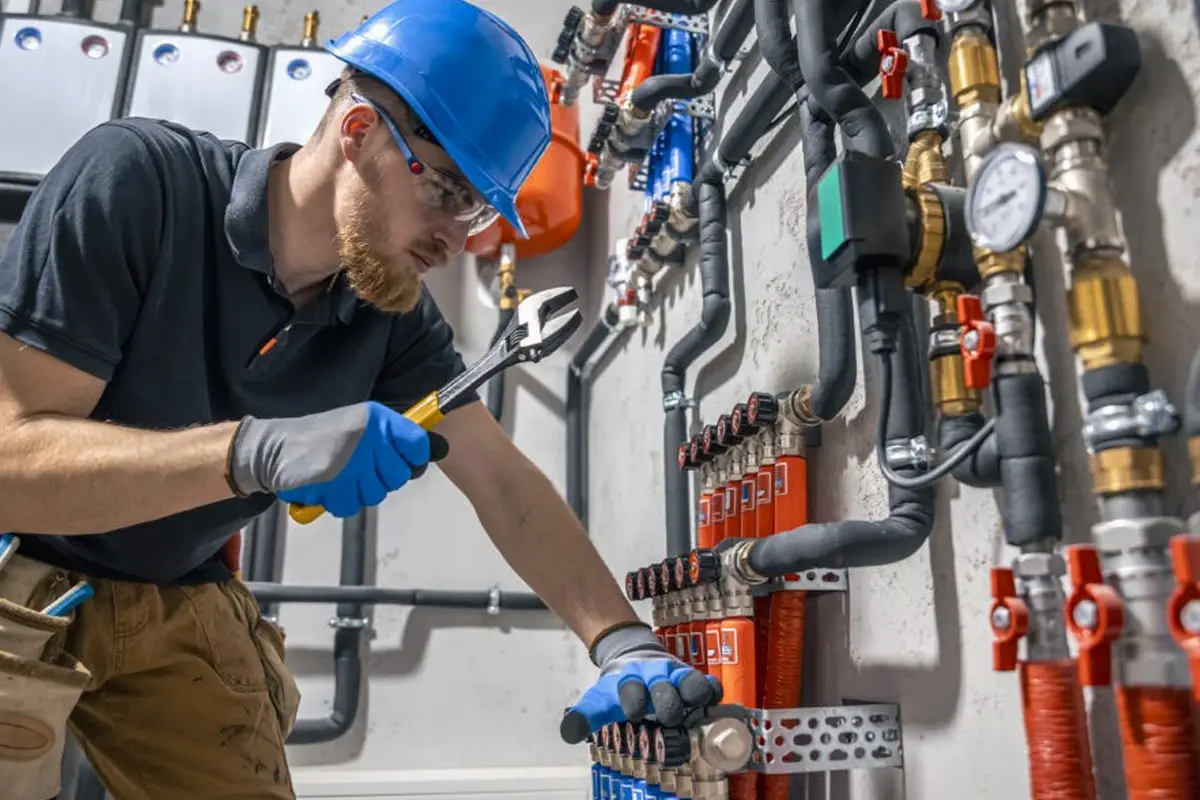 Emergency Furnace Repair in North Monterey Park Monterey Park CA — technician working on a residential furnace