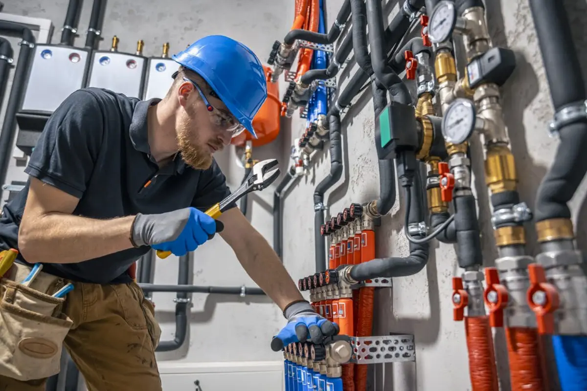 Furnace Igniter Replacement in Midwick Monterey Park CA — technician working on a residential furnace