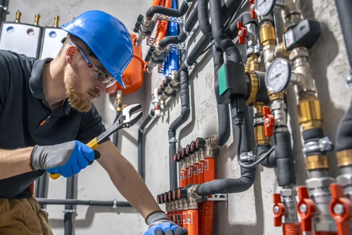 Furnace Installation & Replacement in Brightwood Monterey Park CA — technician working on a residential furnace