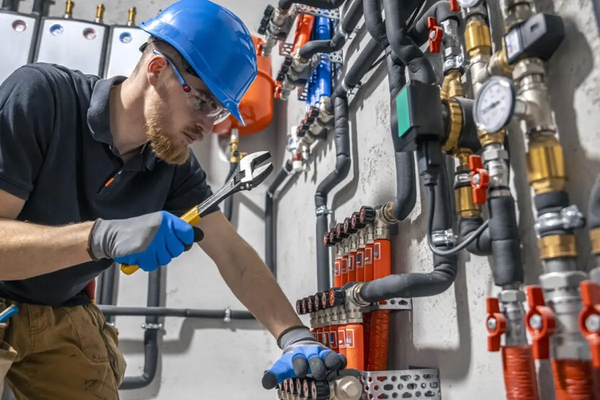 Furnace Maintenance & Tune-Up in Brightwood Monterey Park CA — technician working on a residential furnace