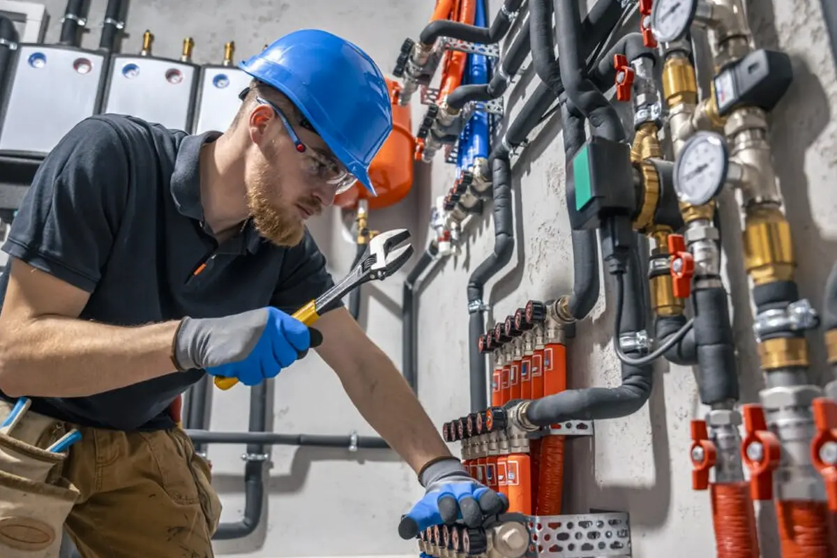 Furnace Maintenance & Tune-Up in Elder Park Monterey Park CA — technician working on a residential furnace