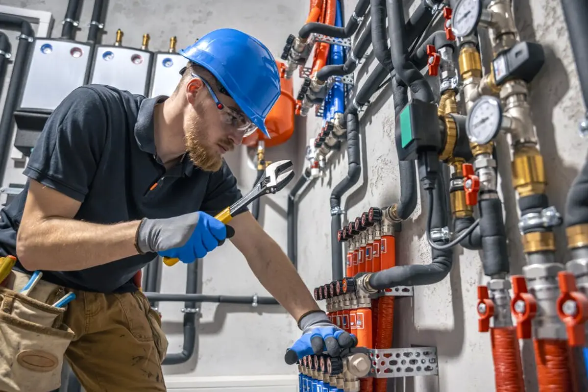 Furnace Maintenance & Tune-Up in Sequoia Monterey Park CA — technician working on a residential furnace