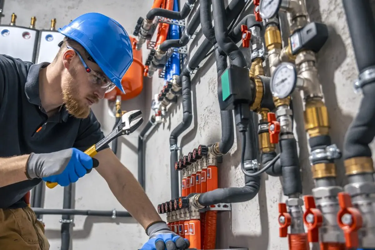 Heat Exchanger Repair in Sequoia Monterey Park CA — technician working on a residential furnace