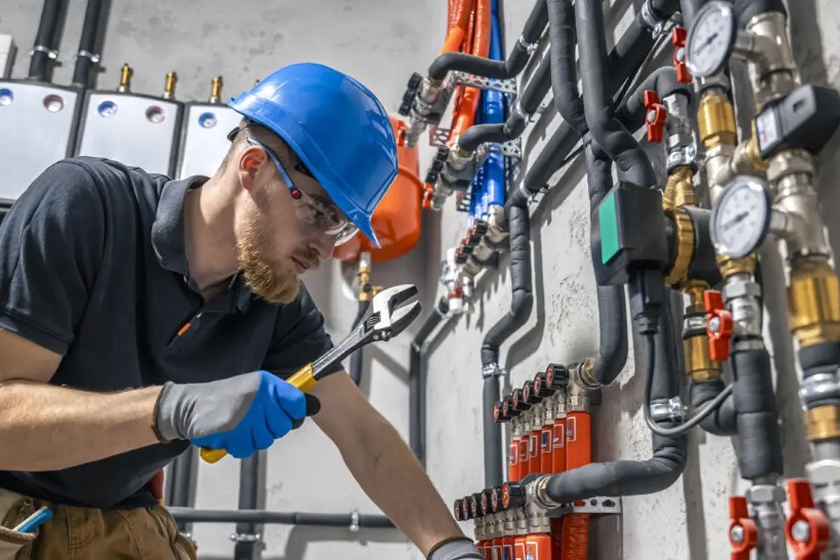 Wall Furnace Repair in Elder Park Monterey Park CA — technician working on a residential furnace