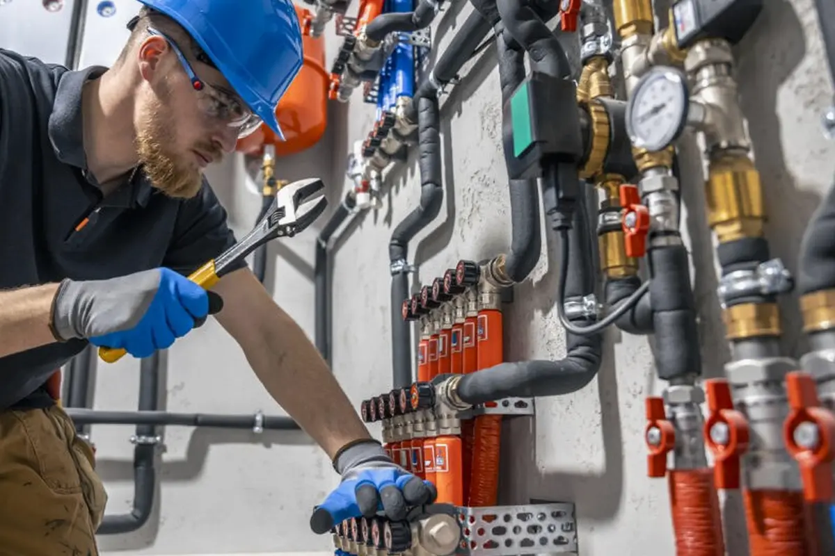 Wall Furnace Repair in Midwick Monterey Park CA — technician working on a residential furnace
