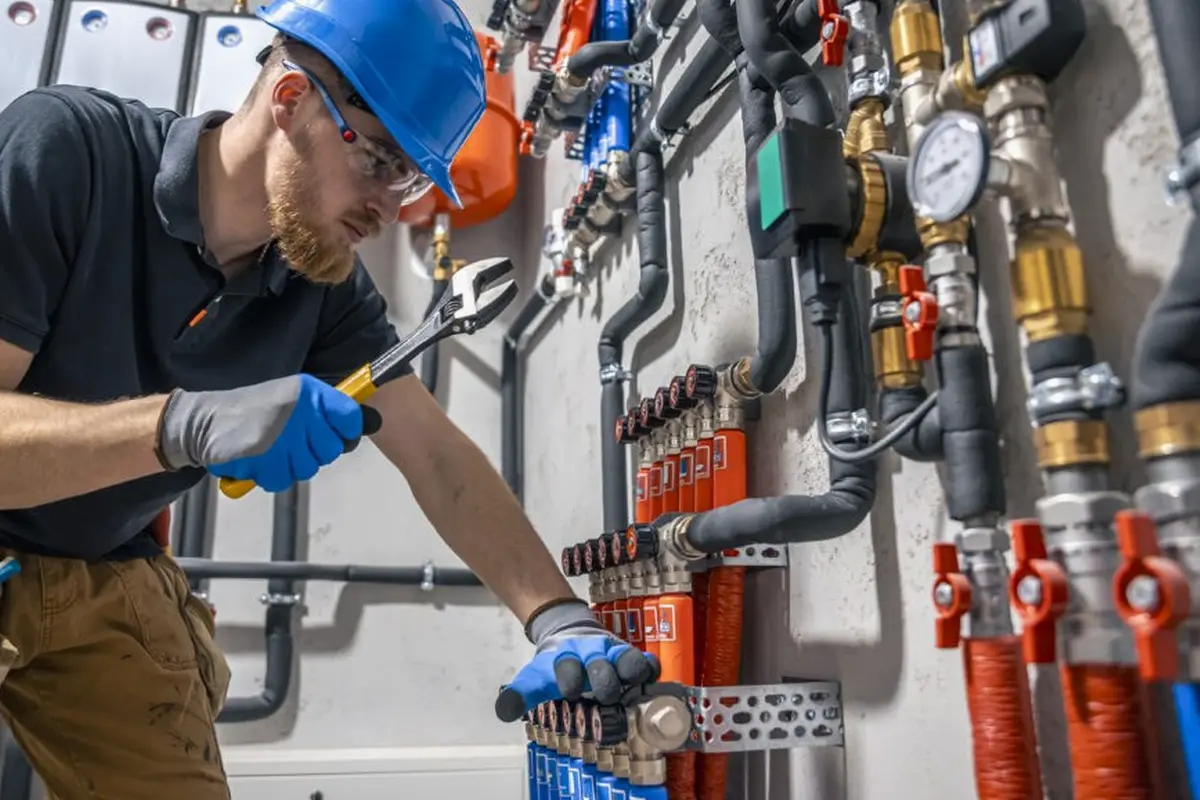 Wall Furnace Repair in Sequoia Monterey Park CA — technician working on a residential furnace