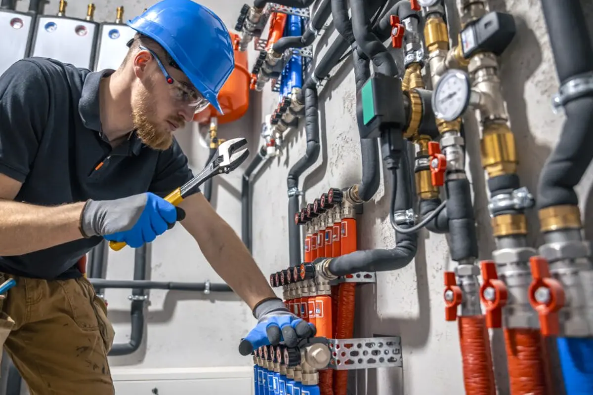 Electric Furnace Repair Monterey Park CA — technician working on a residential furnace