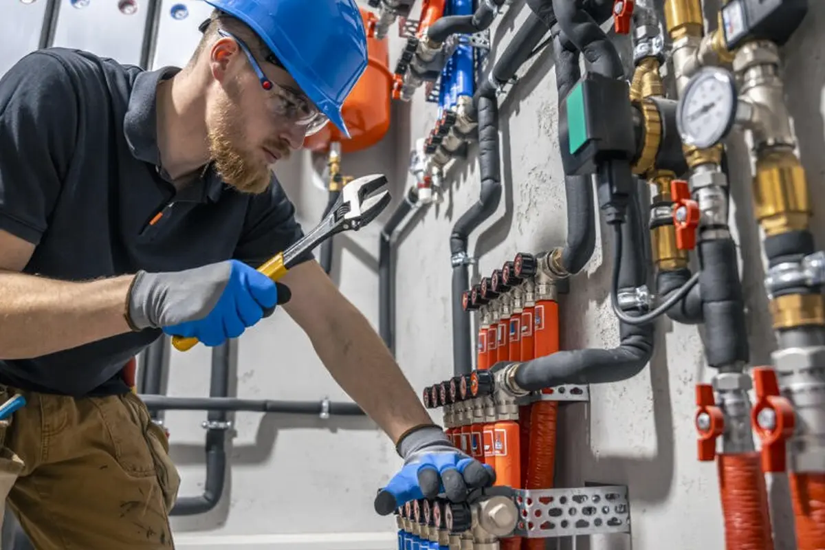 Furnace Maintenance and Tune-Up Monterey Park CA — technician working on a residential furnace