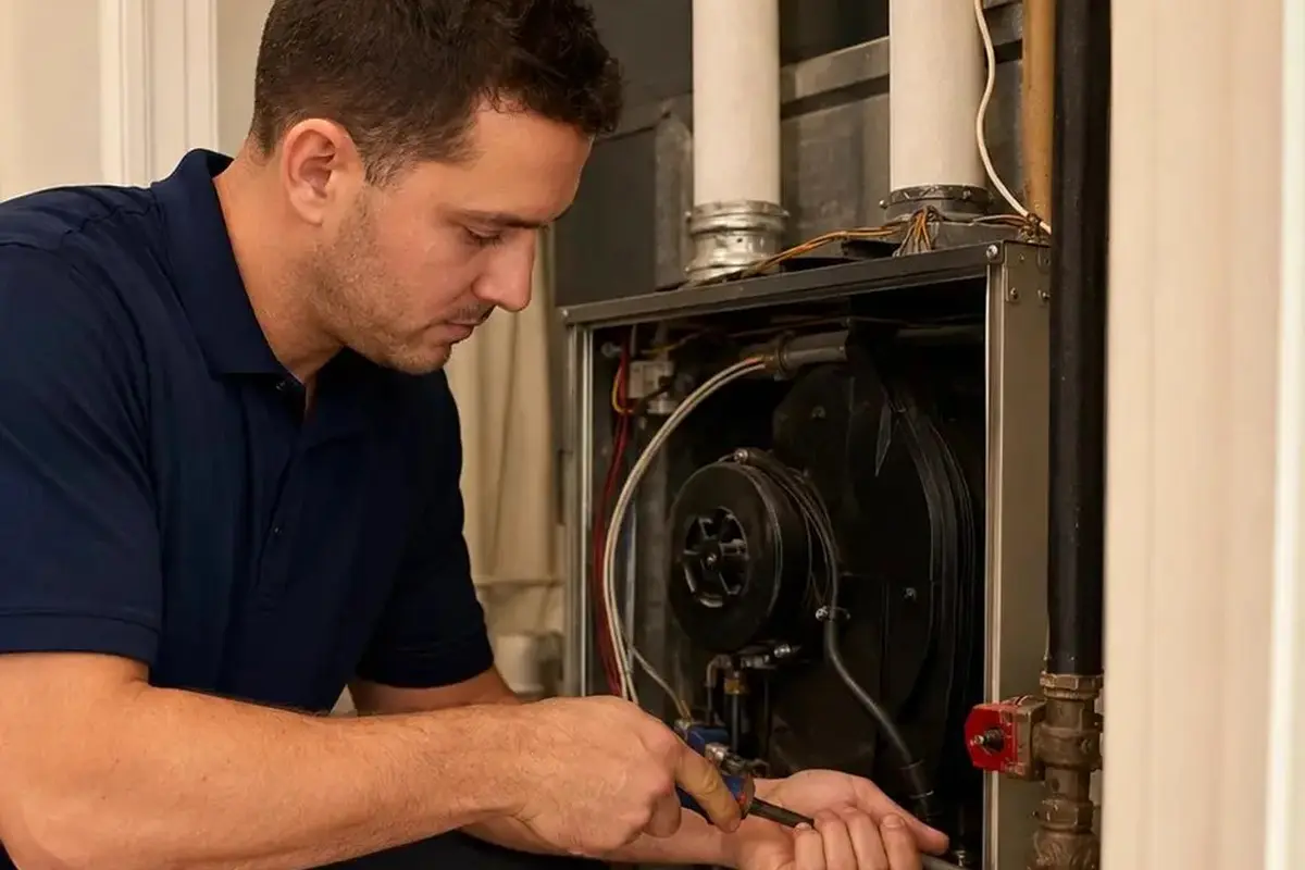 Furnace Repair Monterey Park CA — heating technician servicing a furnace