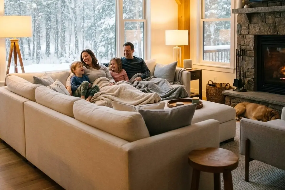 Furnace Repair Monterey Park CA — family comfortable at home during winter
