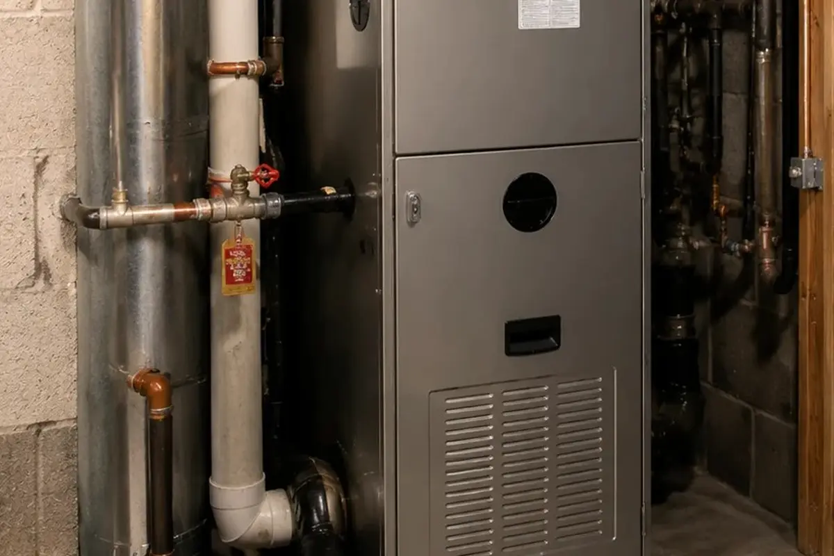 Furnace Repair Monterey Park CA — residential gas furnace in a utility space