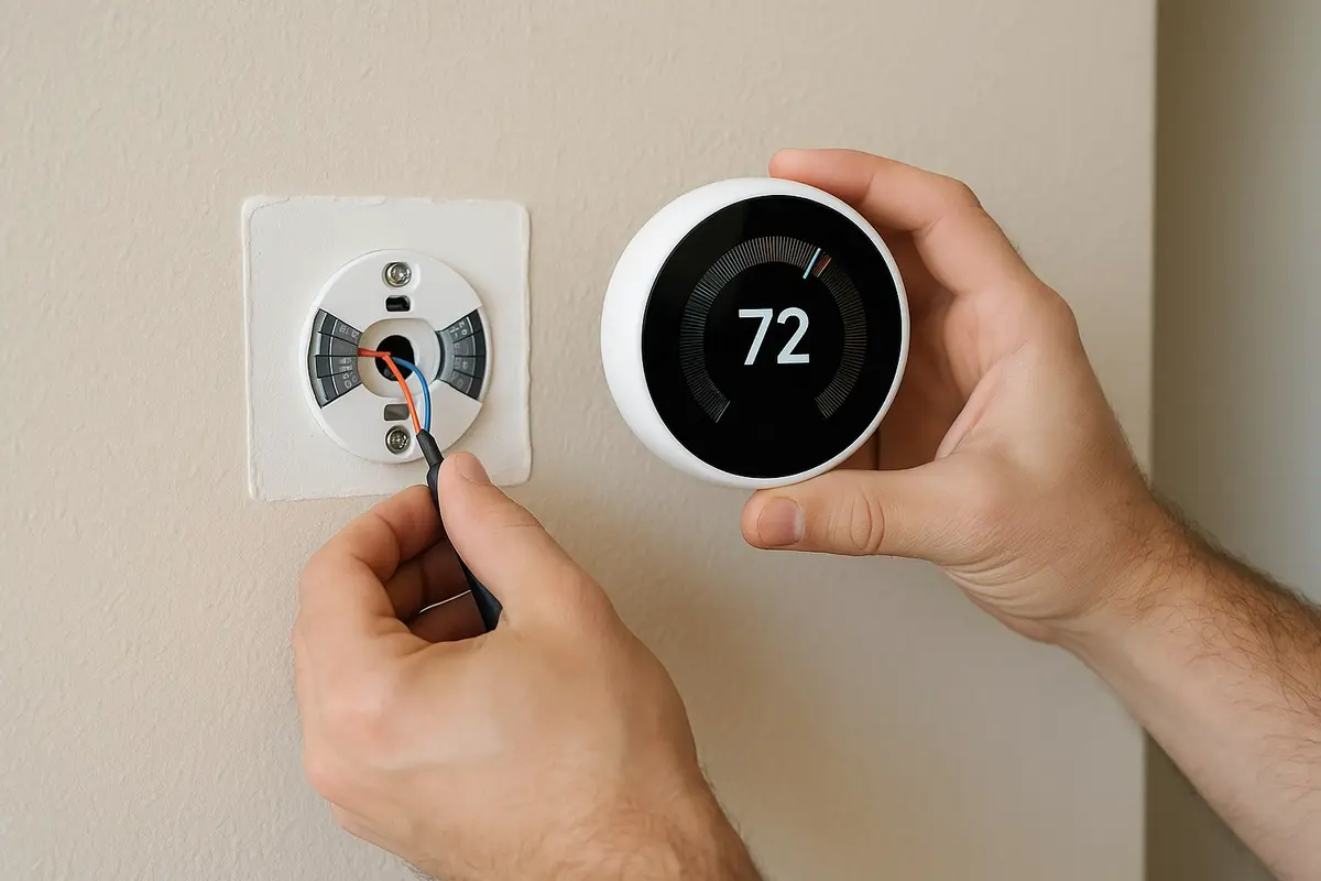 Thermostat Repair and Replacement Monterey Park CA — modern thermostat on a home wall